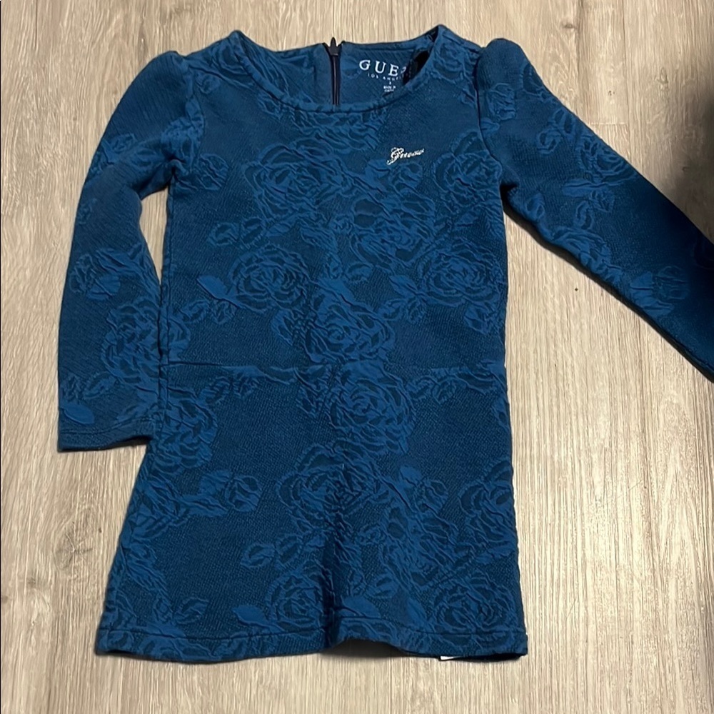 GUESS Kids Blue Long Sleeve Dress 3T